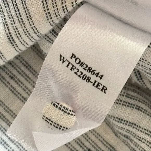Faherty Naomi Grey Striped Long Sleeves Button Down Linen Blend Shirt Size Small - Picture 10 of 10